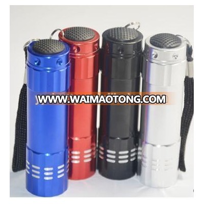 Popular well quality Aluminum Alloy 9 led 3aaa aluminum flashlight