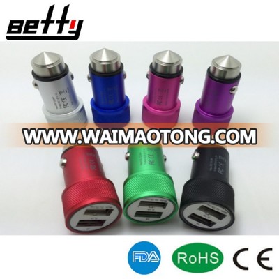 (NEW) 2015 Betty universal 2 in 1 car usb charger with emergency hammer