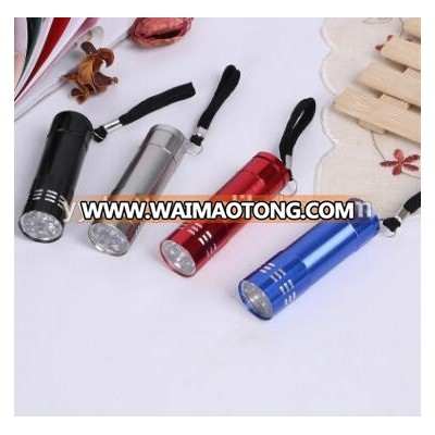 Aluminum Alloy LED Flashlight 9 LED Flashlight Mini Torch for Promotional Gift